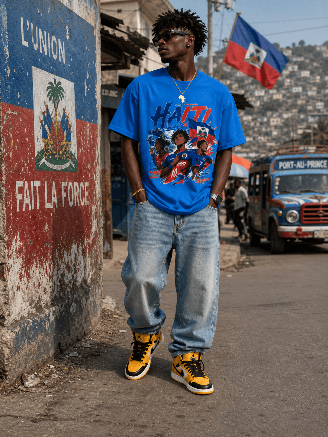 Haiti Girls tee — corridor portrait