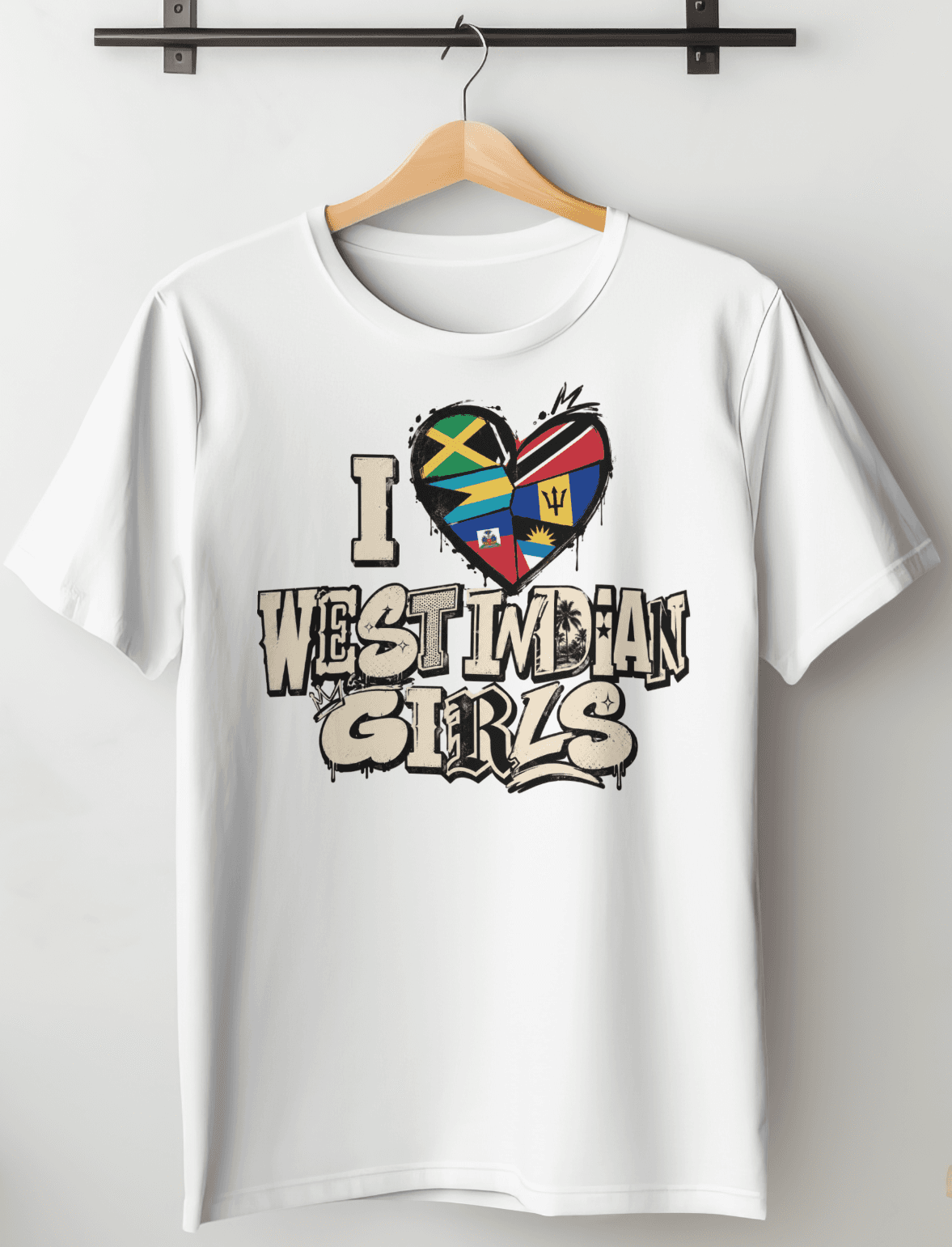 Custom West Indies tee on hanger